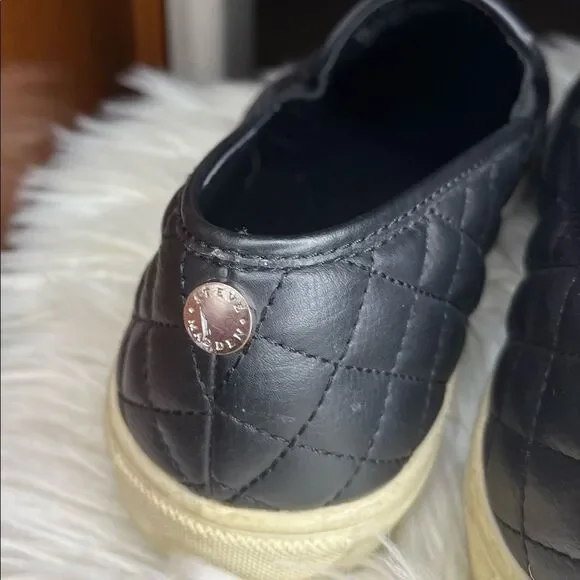 Steve Madden Leather Quilted Sneakers - Ecentrcq Slip Ons Shoes​​​ - Picture 9 of 13